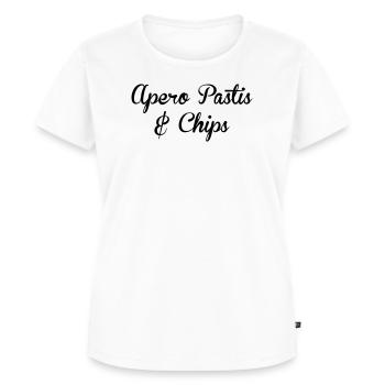 aperitif pastis and chips - Alcohol - Women's Premium Organic T-shirt - white - Front - AI Model Female 172 dark (172cm)