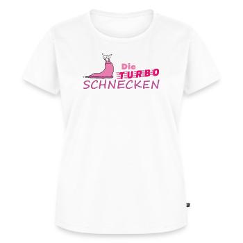 Muddy run shirt mud Matsch Laufshirt Team Schnecke - Frauen Premium Bio T-Shirt - Weiß - Vorne - AI Model Female 172 dark (172cm)