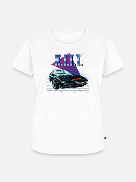 Knight Rider KITT Puple Hintergrund - Frauen Premium Bio T-Shirt - Weiß