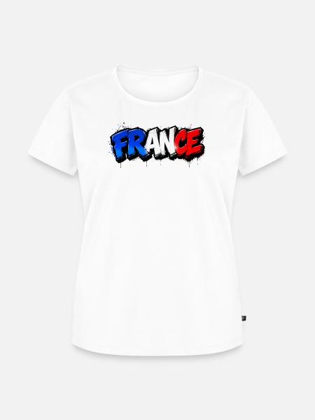 France Graffiti - Frauen Premium Bio T-Shirt - Weiß