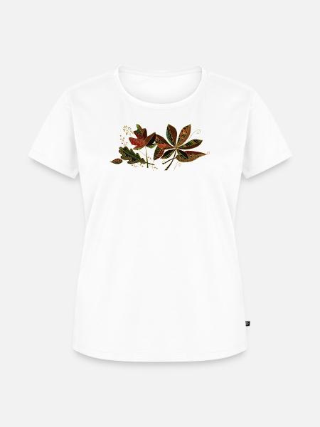 Blätter - Frauen Premium Bio T-Shirt - Weiß