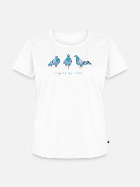 Respect the Locals – Tauben Design - Frauen Premium Bio T-Shirt - Weiß