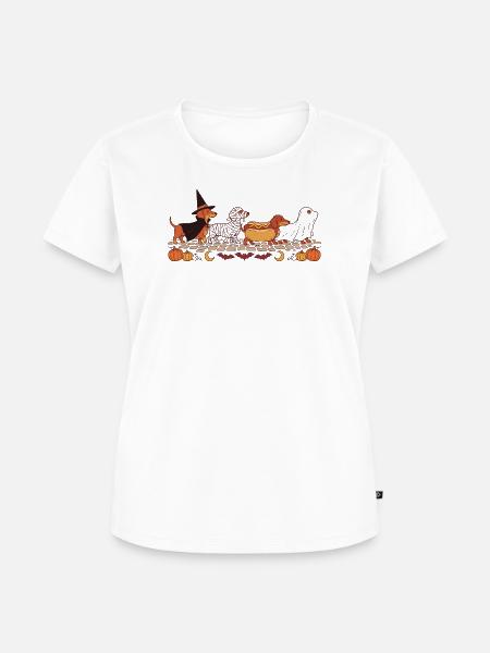 Halloween-Dackel - Frauen Premium Bio T-Shirt - Weiß