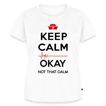 Keep calm ... okay not that calm - T-shirt Premium bio Femme - blanc - Devant - AI Model Female 172 dark (172cm)
