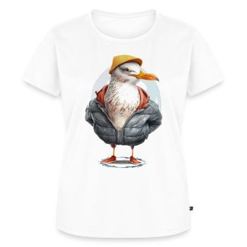 Lustige Möwe - Frauen Premium Bio T-Shirt - Weiß - Vorne - AI Model Female 172 dark (172cm)
