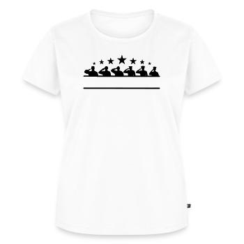 Respekt Gruß Stern Banner - Frauen Premium Bio T-Shirt - Weiß - Vorne - AI Model Female 172 dark (172cm)