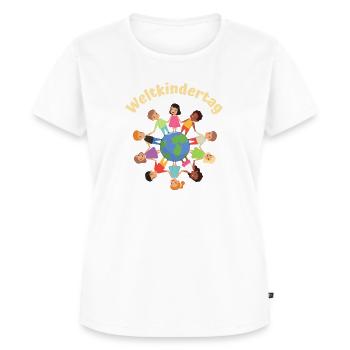 Weltkindertag - Frauen Premium Bio T-Shirt - Weiß - Vorne - AI Model Female 172 dark (172cm)