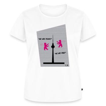 BTN Fan Merch - Frauen Premium Bio T-Shirt - Weiß - Vorne - AI Model Female 172 dark (172cm)