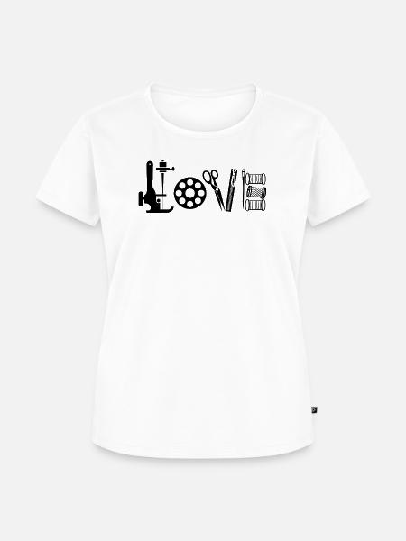 Nähen Liebe Handarbeit Nähhobby Kreative - Frauen Premium Bio T-Shirt - Weiß