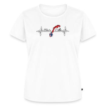 Noorwegen Camper Norwegen Camping Design - Vrouwen Premium Bio T-shirt - wit - Voor - AI Model Female 172 dark (172cm)