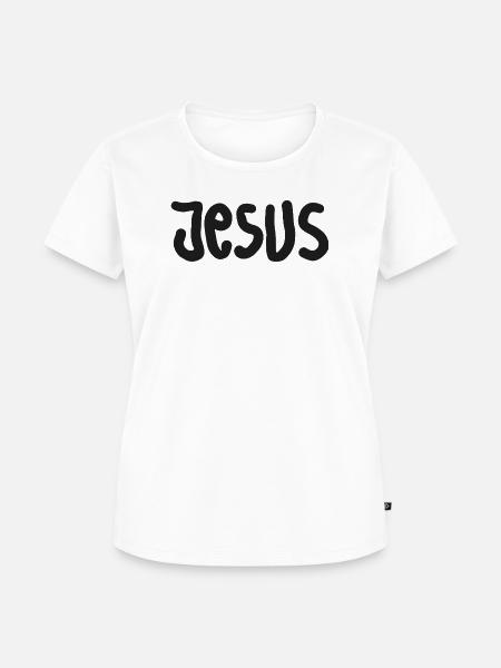 Jesus Handlettering TShirt - Frauen Premium Bio T-Shirt - Weiß