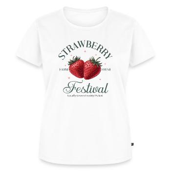 Erdbeeren Strawberry Festival Erdbeerfest Sommer - Frauen Premium Bio T-Shirt - Weiß - Vorne - AI Model Female 172 dark (172cm)