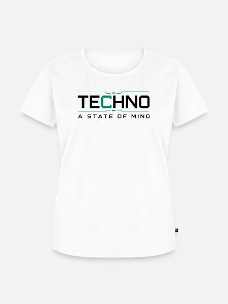 Techno - A State of Mind - Frauen Premium Bio T-Shirt - Weiß
