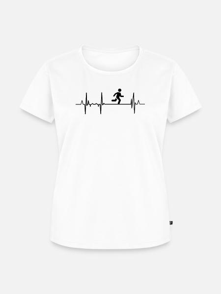 Herzschlag Laufen - Frauen Premium Bio T-Shirt - Weiß