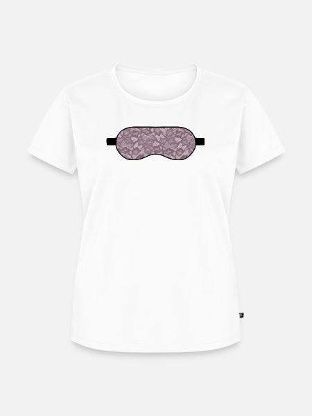 Schlafmaske mit Lavendel-Spitzen-Textur - Frauen Premium Bio T-Shirt - Weiß