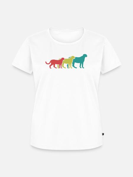 Geparden Trio Retro Style - Frauen Premium Bio T-Shirt - Weiß