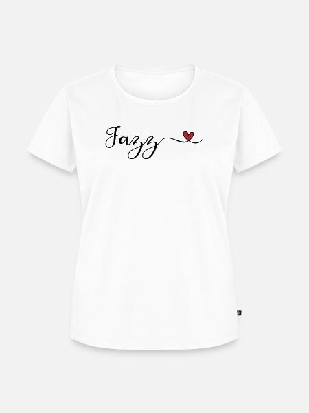 Jazz Heart Typografie - Frauen Premium Bio T-Shirt - Weiß