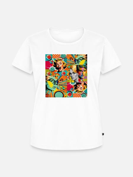 Pop Art Collage - Frauen Premium Bio T-Shirt - Weiß