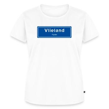 Ortsschild Vlieland - Frauen Premium Bio T-Shirt - Weiß - Vorne - AI Model Female 172 dark (172cm)