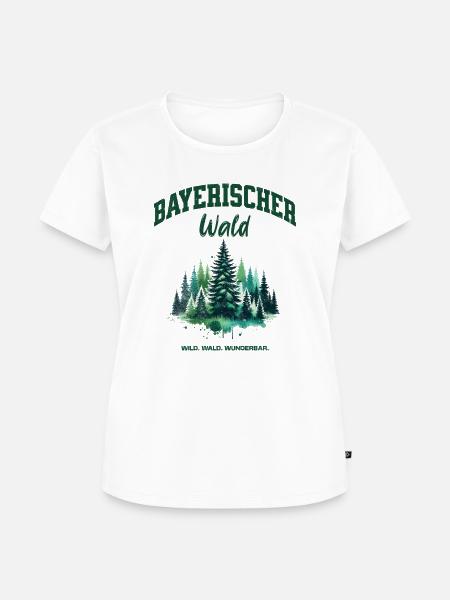 Bayerischer Wald Bayern Shirt Wald Natur Wandern - Frauen Premium Bio T-Shirt - Weiß