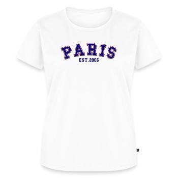 Paris gegründet 2006 - Frauen Premium Bio T-Shirt - Weiß - Vorne - AI Model Female 172 dark (172cm)