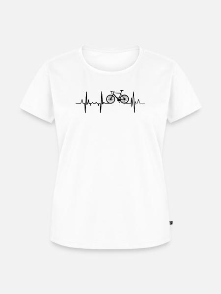 Herzfrequenz Radfahren - Frauen Premium Bio T-Shirt - Weiß