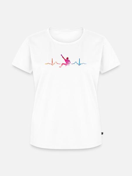 Boulderer Herzschlag Boulder Bouldern - Frauen Premium Bio T-Shirt - Weiß