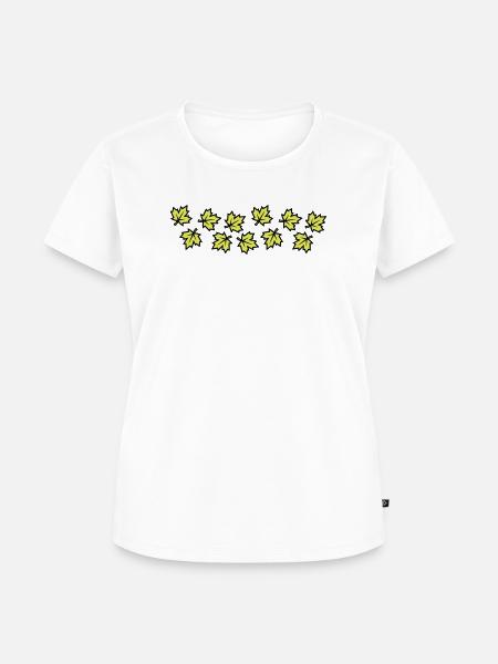 Ahornblatt Blätter Laub - Frauen Premium Bio T-Shirt - Weiß