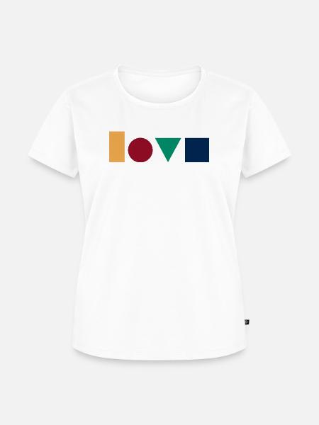 LOVE – Geometrisches Design - Frauen Premium Bio T-Shirt - Weiß