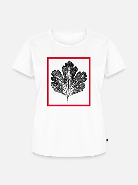 Blatt in Rahmen - Frauen Premium Bio T-Shirt - Weiß