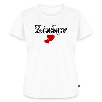 Zimt & Zucker Partnerlook Liebe Valentinstag Herz - Frauen Premium Bio T-Shirt - Weiß - Vorne - AI Model Female 172 dark (172cm)