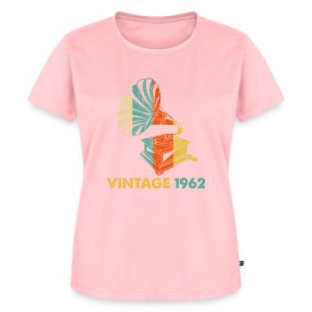 Vintage Grammophon 60. Geburtstag 1962 60 Jahre alt - Frauen Premium Bio T-Shirt - Rosa - Vorne - AI Model Female 172 dark (172cm)