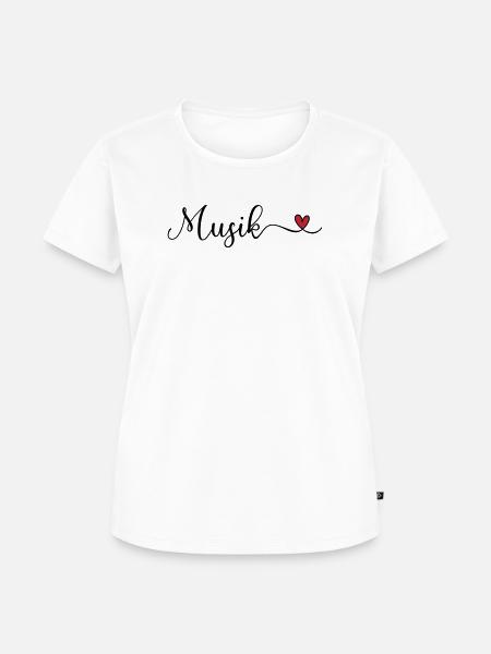 Musik Herz - Frauen Premium Bio T-Shirt - Weiß