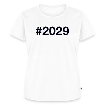 2029 Hashtag - Frauen Premium Bio T-Shirt - Weiß - Vorne - AI Model Female 172 dark (172cm)