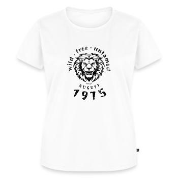 50. Geburtstag Wild, free & untamed since 08/1975 - Frauen Premium Bio T-Shirt - Weiß - Vorne - AI Model Female 172 dark (172cm)