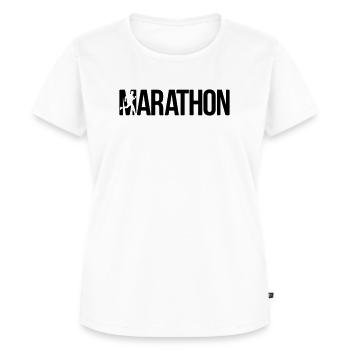 marathon - Vrouwen Premium Bio T-shirt - wit - Voor - AI Model Female 172 dark (172cm)