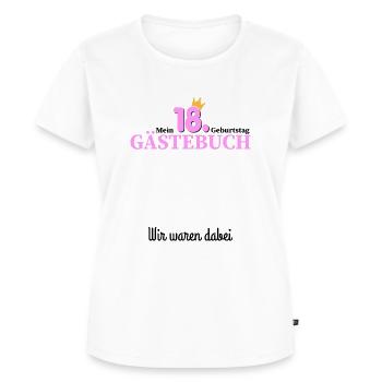 Gästebuch T Shirt 18. Geburtstag Damen - Frauen Premium Bio T-Shirt - Weiß - Vorne - AI Model Female 172 dark (172cm)