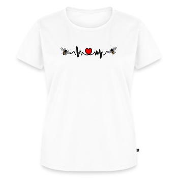 Cardio-Liebe für Bienen - Frauen Premium Bio T-Shirt - Weiß - Vorne - AI Model Female 172 dark (172cm)