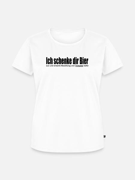 Ich schenke dir Bier aus - Frauen Premium Bio T-Shirt - Weiß