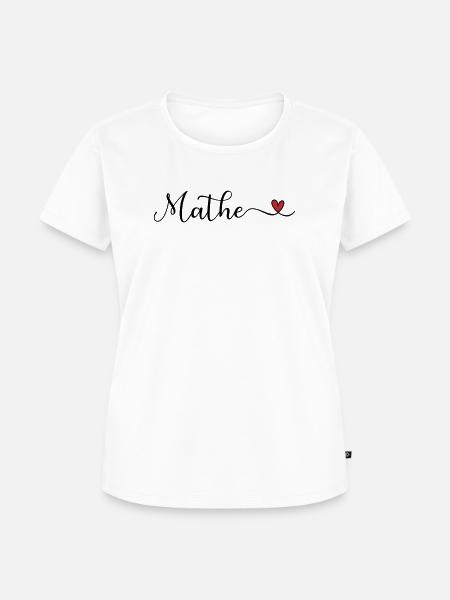 Mathe Schriftzug mit Herz - Frauen Premium Bio T-Shirt - Weiß