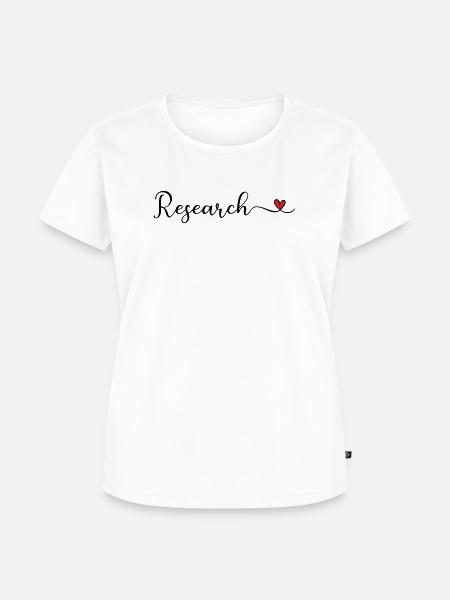 Forschungsherztypografie - Frauen Premium Bio T-Shirt - Weiß