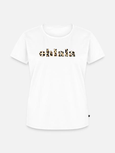 Olala Leoparden Muster Schrift - Frauen Premium Bio T-Shirt - Weiß