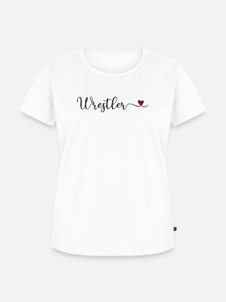 Wrestler mit Herz - Frauen Premium Bio T-Shirt - Weiß