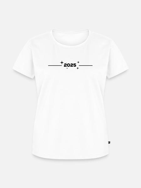 2025 - Jahr - Linie - Jahreswechsel - Frauen Premium Bio T-Shirt - Weiß