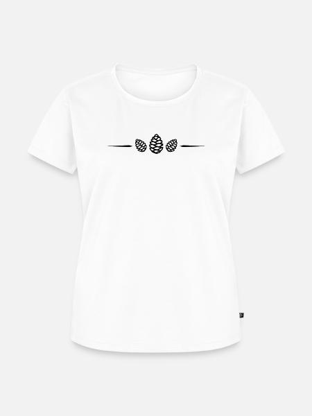 Tannenzapfen Linie - Frauen Premium Bio T-Shirt - Weiß