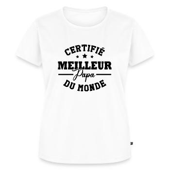 Certifié meilleur papa du monde - T-shirt Premium bio Femme - blanc - Devant - AI Model Female 172 dark (172cm)