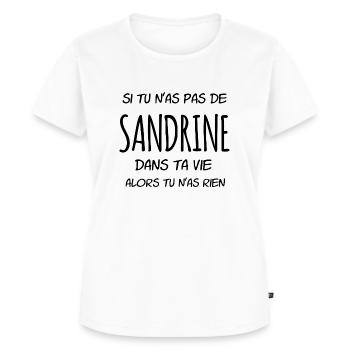 Sandrine dans ta vie - T-shirt Premium bio Femme - blanc - Devant - AI Model Female 172 dark (172cm)