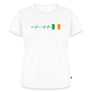 Drapeau de l’Irlande Heartbeat - T-shirt Premium bio Femme - blanc - Devant - AI Model Female 172 dark (172cm)