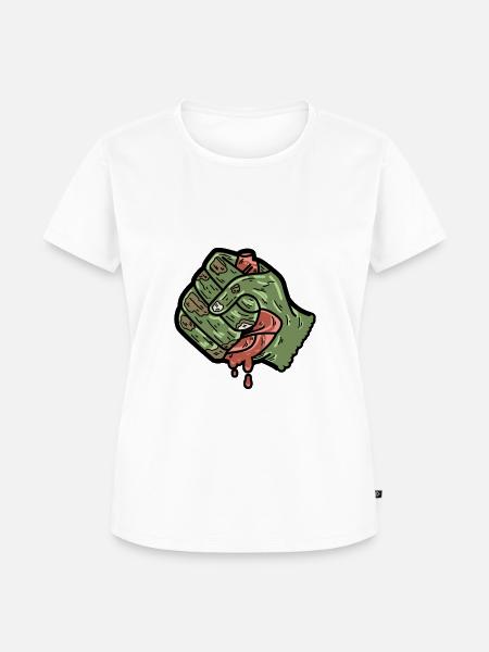 Zombie Hand Herz - Frauen Premium Bio T-Shirt - Weiß