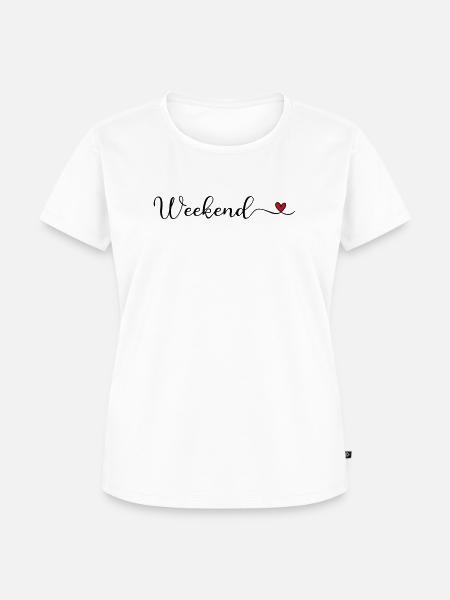 Wochenende mit Herz - Frauen Premium Bio T-Shirt - Weiß